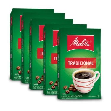 Imagem de Café Moído Melitta Tradicional à Vacuo Kit 5 Caixas de 500g