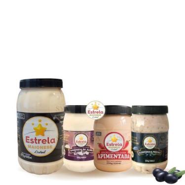 Imagem de Pack Maionese Estrela Tradicional Alho Azeitonas Pretas Apimentada
