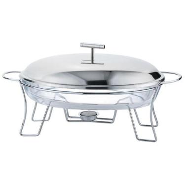 Imagem de Rechaud oval de vidro 2,4 L com tampa de inox - Mimo style, UNICA