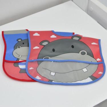 Imagem de Babador Impermeável Família Baby com 2 unidades Hipopótamo - BT2111 Hi