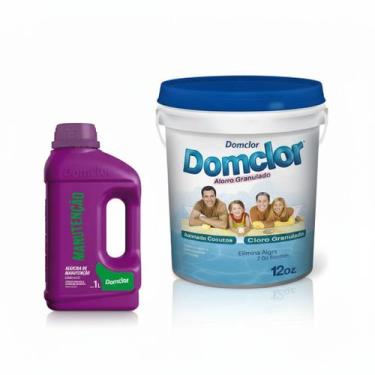 Imagem de Kit Cloro De Piscina Granulado 10kg Domclor e Algicida de manutenção D