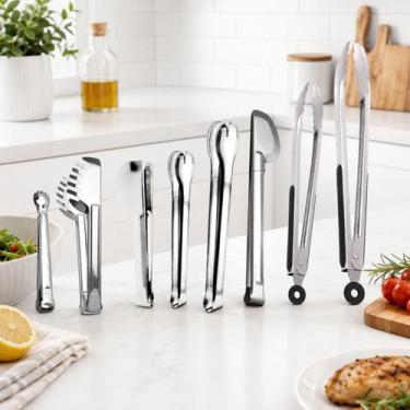 Imagem de Kit 8 Pegadores Inox Multiuso Churrasco Salada Massa Gelo - Losan
