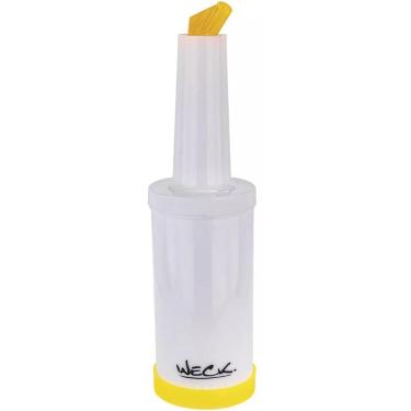 Imagem de Garrafa Store`n Pour 1l Amarela Weck Mixologista Bar Coquetéis Açúcar Suco Xarope