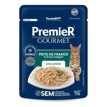 Imagem de Premier Gourmet Para Gatos Adultos Castrados Frango 70g