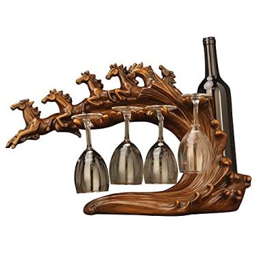 Imagem de Pkfinrd Suporte de taça de vinho criativo europeu para decoração de casa, prateleira de vinho, restaurante, armário de vinho, artesanato de resina