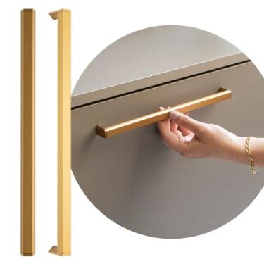 Imagem de Puxador Slim Gaveta Para Armario Movel Alumínio Round 256mm (Ouro)