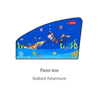 Imagem de Bestgift Cortina magnética para carro com desenho de janela lateral para banco frontal ou traseiro azul (80 x 50 cm)