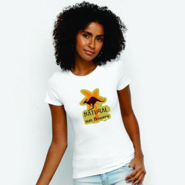 Imagem de Camiseta Social Academia Esporte Básica Feminina Branca Moda - Hifen