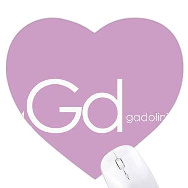 Imagem de Chestry Elements Mesa de época Lanthanide Gadolinium Gd Mousepad de coração Tapete de borracha para escritório