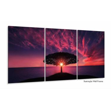 Imagem de Quadro Decorativo Arvore Por do Sol 3 peças 120x60 sala