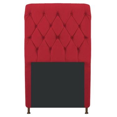 Imagem de Cabeceira Cristal 100 Cm Solteiro C Capitonê Suede Vermelho