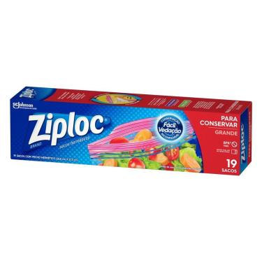 Imagem de Saco Sache Ziploc Hermético Grande com 19 unidades