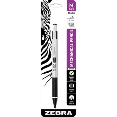 Imagem de Zebra Lapiseira Pen M-301, barril de aço inoxidável, ponta média, 0,7 mm, cabo preto (pacote com 1)