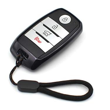 Imagem de Compatível com Kia Forte Koup Optima Rio Sedona Sorento Soul EV Sportage Niro Forte5 Capa para chave de TPU preta com suporte remoto protetor de pele sem chave acessórios para manga de entrada sem chave, não serve para chave flip