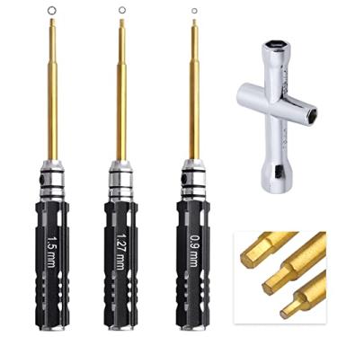 Imagem de HobbyPark Mini RC Allen Wrench Set 0.9mm 1.27mm 1.5mm Hex Driver Screwdrivers & Wheel Nut Wrench for Axial SCX24 1/24 RC Crawler Car Tools