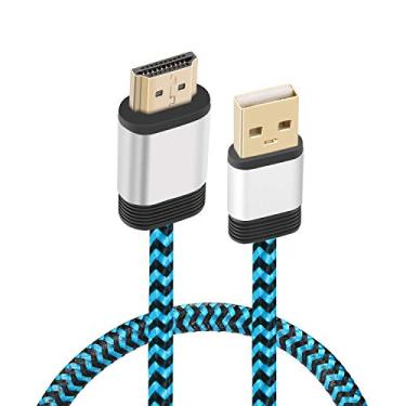 Imagem de Cabo carregador USB para HDMI, Yeebline [capa de alumínio, nylon trançado] USB 2.0 tipo A macho para HDMI macho cabo conversor adaptador de carregamento de cabo 0,5 m