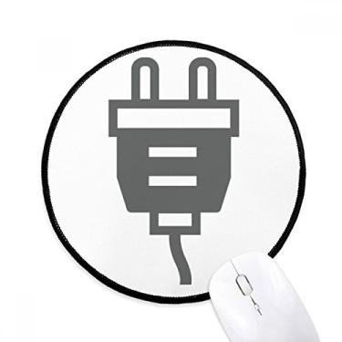 Imagem de Tapete de mouse preto com padrão de plugue de cabo de carregamento para computador