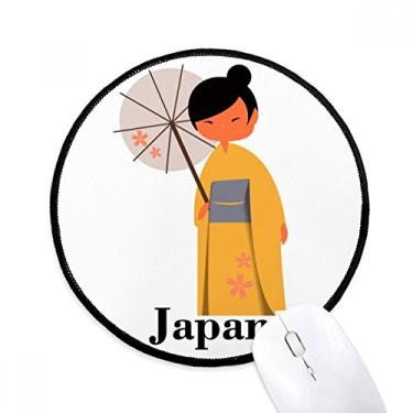 Imagem de Tapete de mouse tradicional japonês feminino código de vestido desktop escritório tapete redondo para computador