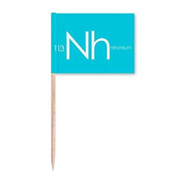 Imagem de Elementos Químicos Mesa menstrual Metais Pobres Nihonium Nh Bandeiras Marcador Topper Decoração de Festa