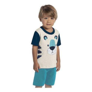 Imagem de Conjunto Infantil Criança Menino Short + Camiseta Tigre - Anjo Da Mamã
