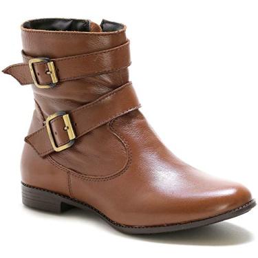 Imagem de Bota Casual Feminina Couro Lisa Conforto Dia a Dia Doc Shoes