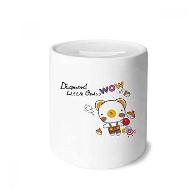 Imagem de DIYthinker Caixa de cerâmica com estampa de urso de desenho animado, caixa de moedas, porta-moedas