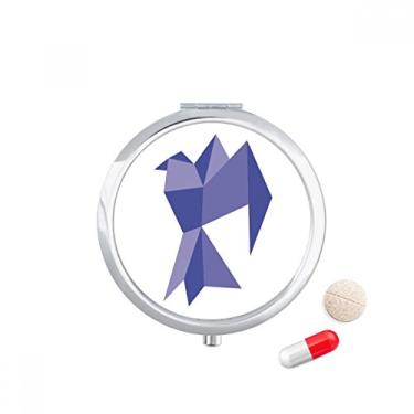 Imagem de Caixa de comprimidos com estampa de pombo abstrata de origami roxo. Caixa de armazenamento de medicamentos