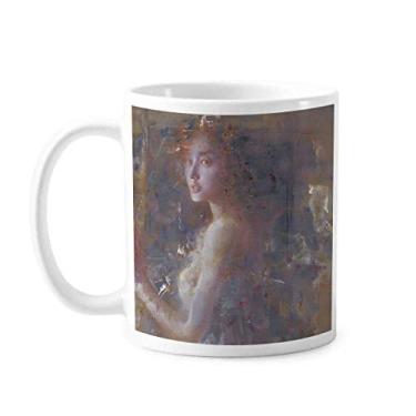 Imagem de Jade XJJ Caneca de pintura a óleo de cerâmica xícara de porcelana café louça