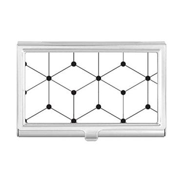 Imagem de Hexagon Line Art Grain Ilustration Pattern Porta-cartões de visita Case Pocket Box Wallet