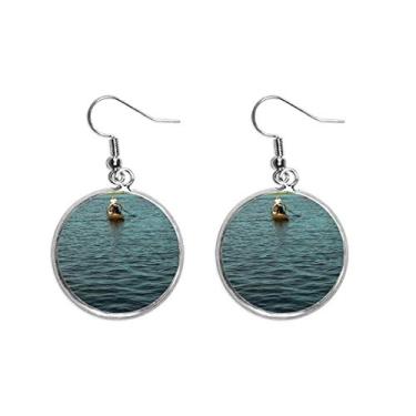 Imagem de Brinco feminino com pingente de orelha de lago de pescador, joia feminina