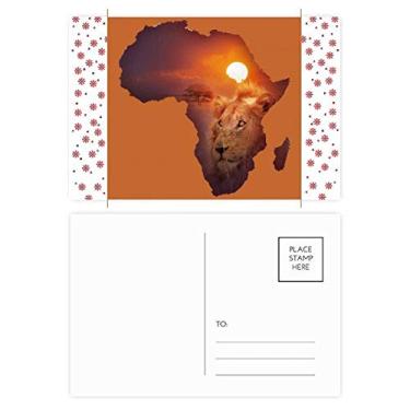 Imagem de Mapa do nome do continente africano da pradaria de leão, Natal, celebração, cartão postal de bênção