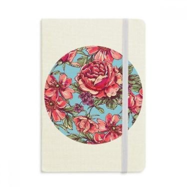 Imagem de Caderno de anotações com estampa floral e folhas de céu oficial de tecido rígido diário clássico