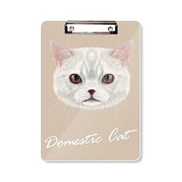 Imagem de Prancheta branca doméstica para gatos animais de estimação, pasta, bloco de escrita A4
