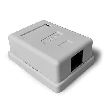 Imagem de Caixa de Sobrepor Plus Cable LA-CS51 CAT5E Branco 1Porta - Conector RJ45 Fêmea Cat5E Suporta conexões até 1000Mbs
