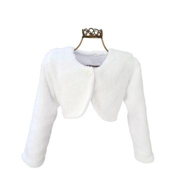 Imagem de Bolero Infantil Casaquinho Branco Festa Batizado Luxo