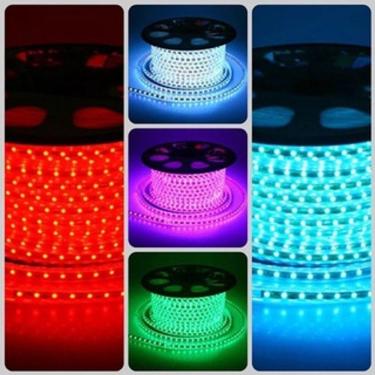 Imagem de Mangueira de LED Colorida / Full RGB 5050 Com Controle Remoto e Controlador e Fonte - 100 metros Para Sancas e Decoração em Geral