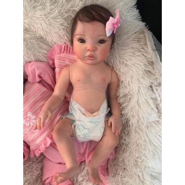 Boneca Bebê Reborn Laura Baby Cry Valentim com 6 Acessórios