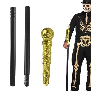 Imagem de bengala cetro Halloween | Bastão varinha Halloween - Acessórios portáteis para cosplay do Rei do Dia das Bruxas para baile infantil Pinnkl