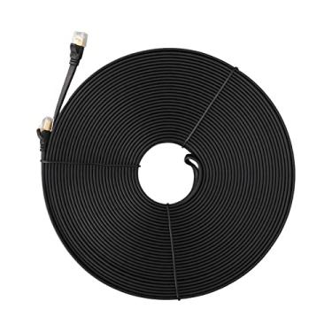 Imagem de Cabo Ethernet Cat 8, 25 m, 30 m, 40 gbps, 2000 mhz, cabo de internet de alta velocidade resistente Plug and Play, cabo de rede de internet coaxial longo para roteador de jogos para