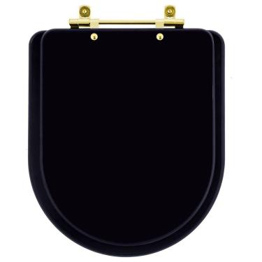 Imagem de Assento Sanitário Carrara Marrom Fosco para vaso Deca com Ferragem Dourada
