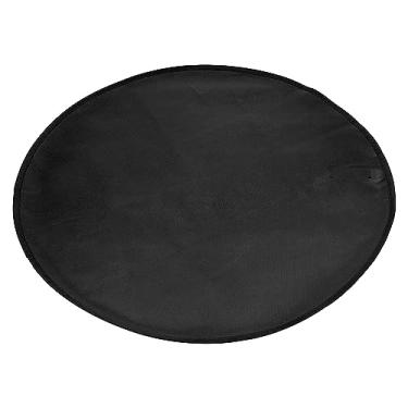 Imagem de ＫＬＫＣＭＳ Esteira protetora do assoalho do bbq, esteira redonda da lareira da isolação térmica da camada dupla da esteira do fogo, esteira térmica à prova de, preto 36 polegadas