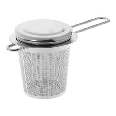 Imagem de Filtro de infusor de chá de aço inoxidável com tampa e alça malha reutilizável para casa cozinha sala de jantar beber chá infusor de chá de malha inoxidável infusor de chá filtro de chá de aço inoxidável filtro de chá de aço inoxidável