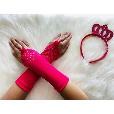 Imagem de Kit Luvas Infantil E Tiara Coroa Princesas Bela Sofia Aurora (Vermelho/Branca de Neve)