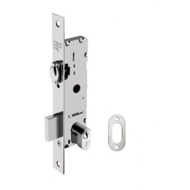 Imagem de Fechadura Rolete Estreita Para Porta Pivotante Preta 21Mm 3F