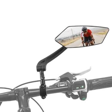 Imagem de AtfArt 1 peça de espelho de bicicleta suporte de guidão HD espelho retrovisor de bicicleta espelhos de bicicleta para guiador espelhos rotativos ajustáveis para bicicleta andar com segurança acessórios de bicicleta elétrica ebike ciclomotor (1 peça à direita)