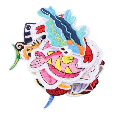 Imagem de Operitacx 16 Unidades Remendo de pano oceano patches de desenhos animados mariposas decorativas adesivos de tecido adesivos para roupas apliques de tecido bordado ferro em remendos butique