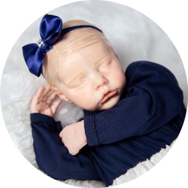 Imagem de Bebe Reborn Menina Cabelo Fio a Fio Recem Nacida Com Enxoval