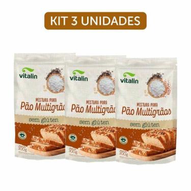 Imagem de Kit 3X: Mistura Para Pão Multigrãos Sem Glúten Vitalin 300G