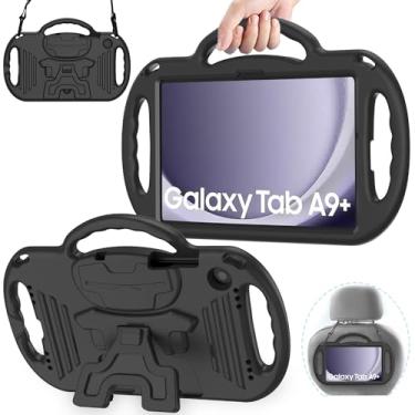 Imagem de AVAWO Capa infantil para Samsung Galaxy Tab A9+/A9 Plus 11 polegadas 2023, com alça, alça leve à prova de choque, modelo 2023 (SM-X210/X216/X218), preta