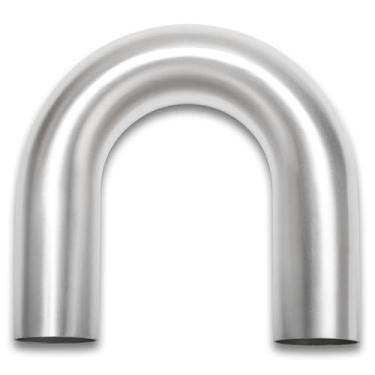 Imagem de Podavelle Cotovelo de 180 graus 2,25 polegadas 57 mm OD tubo intercooler de alumínio tubulação tubo de admissão de ar, raio 1,5D, acabamento escovado